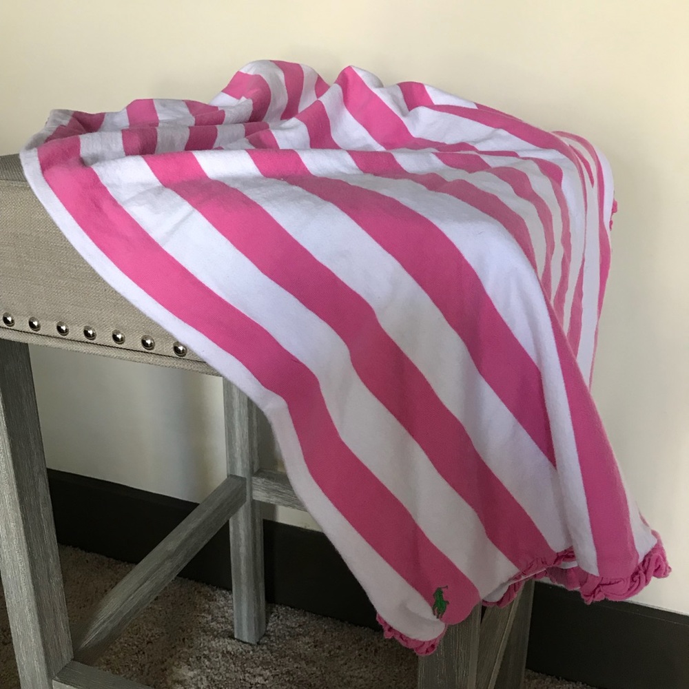 Children’s Pink&White Striped Ralph Lauren Blanket
